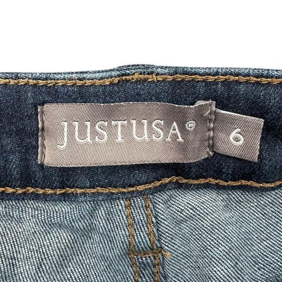 Just USA Blue 5 Pocket Stretch Soft Skinny High‎ Rise Slim Fit Jeans Type Size 6 - Picture 3 of 8